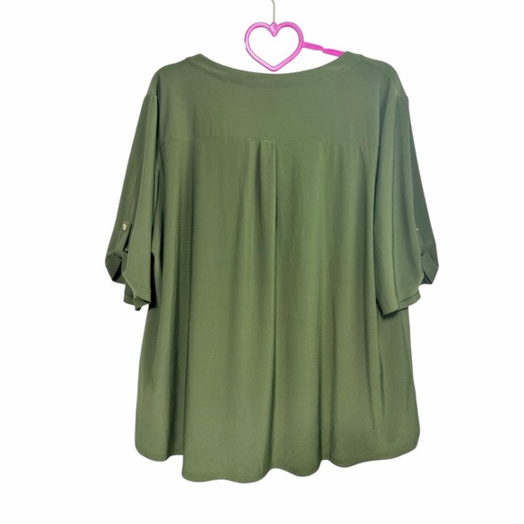 PerSeption Women’s Utility Roll-Tab Sleeve Blouse – Size 3X - Picture 3 of 6